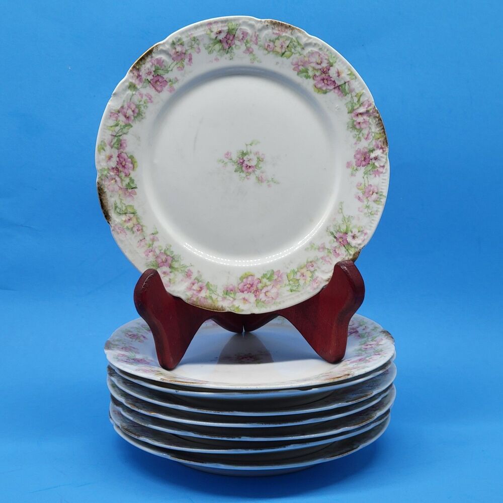 GDA Limoges France Fields Haviland  Set Of 8 Dessert Plates READ DESCRIPTION